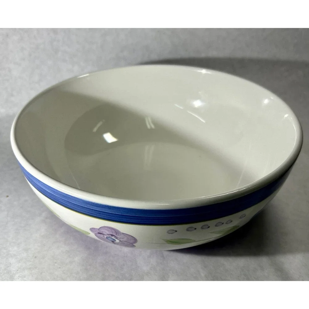 9 inch Gibson Stoneware Bowl with Violets - Picture 2 of 6